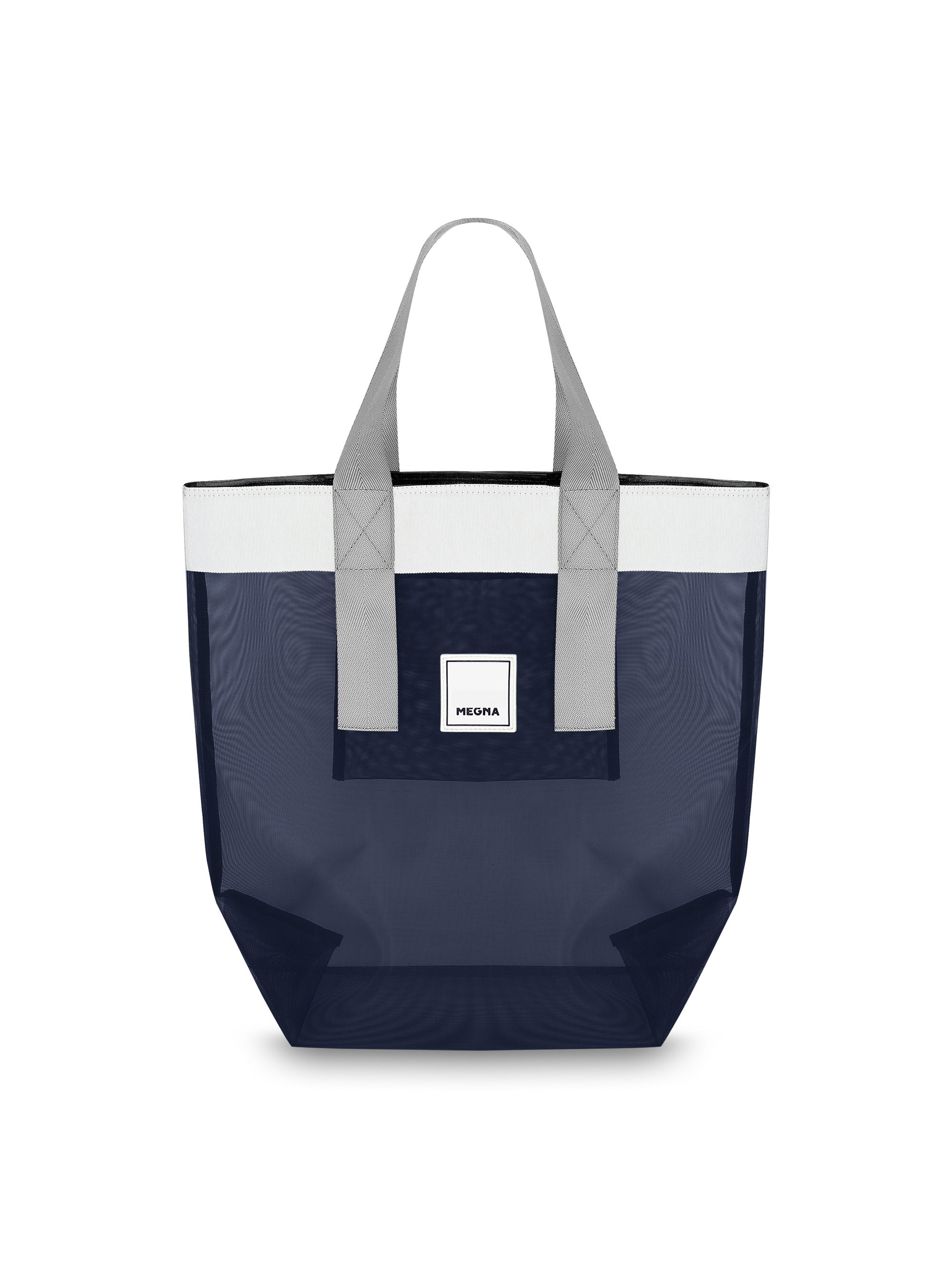 Grace Beach Bag • Vertical • White on Blue