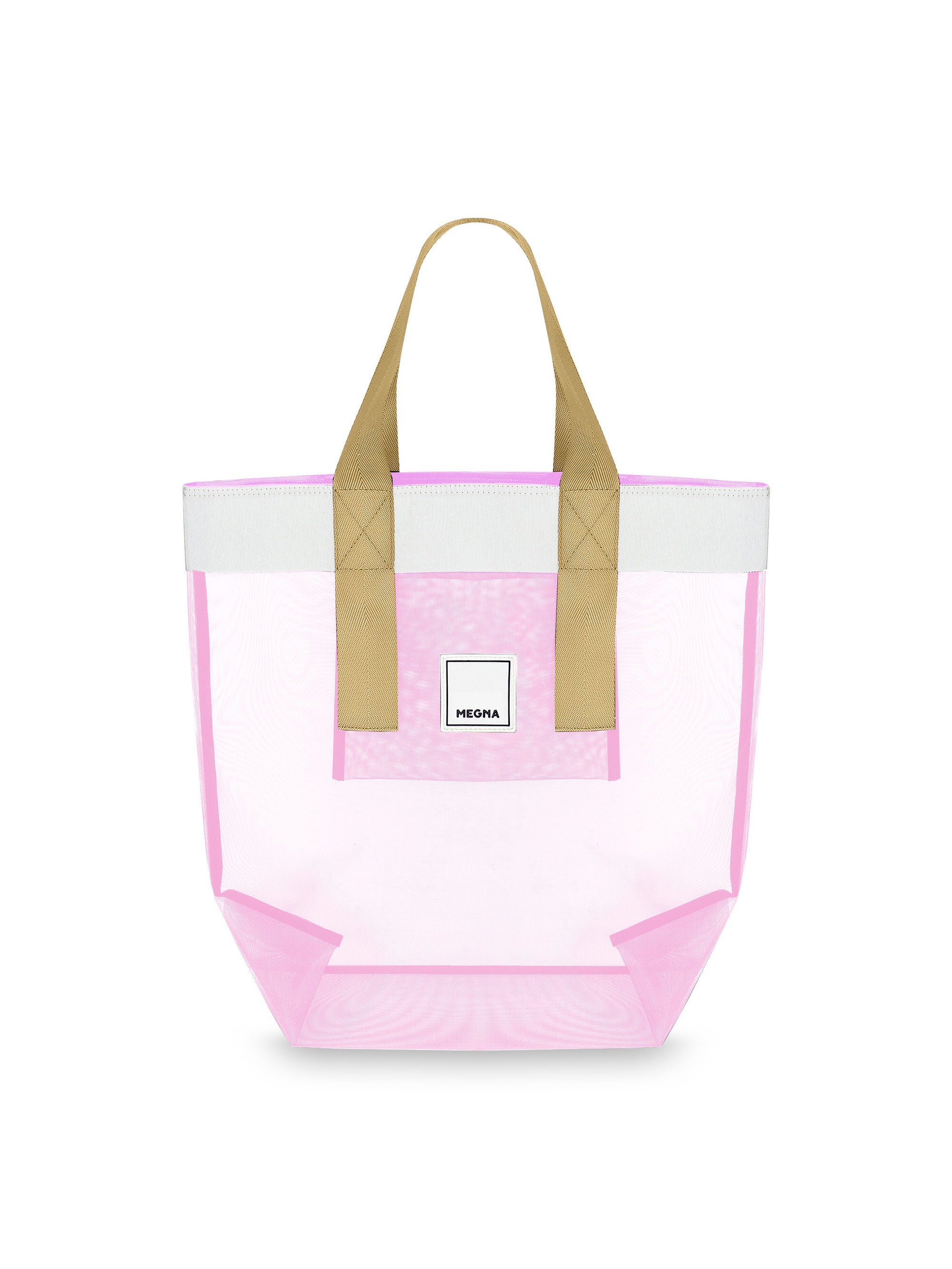 Grace Beach Bag • Vertical • White on Pink