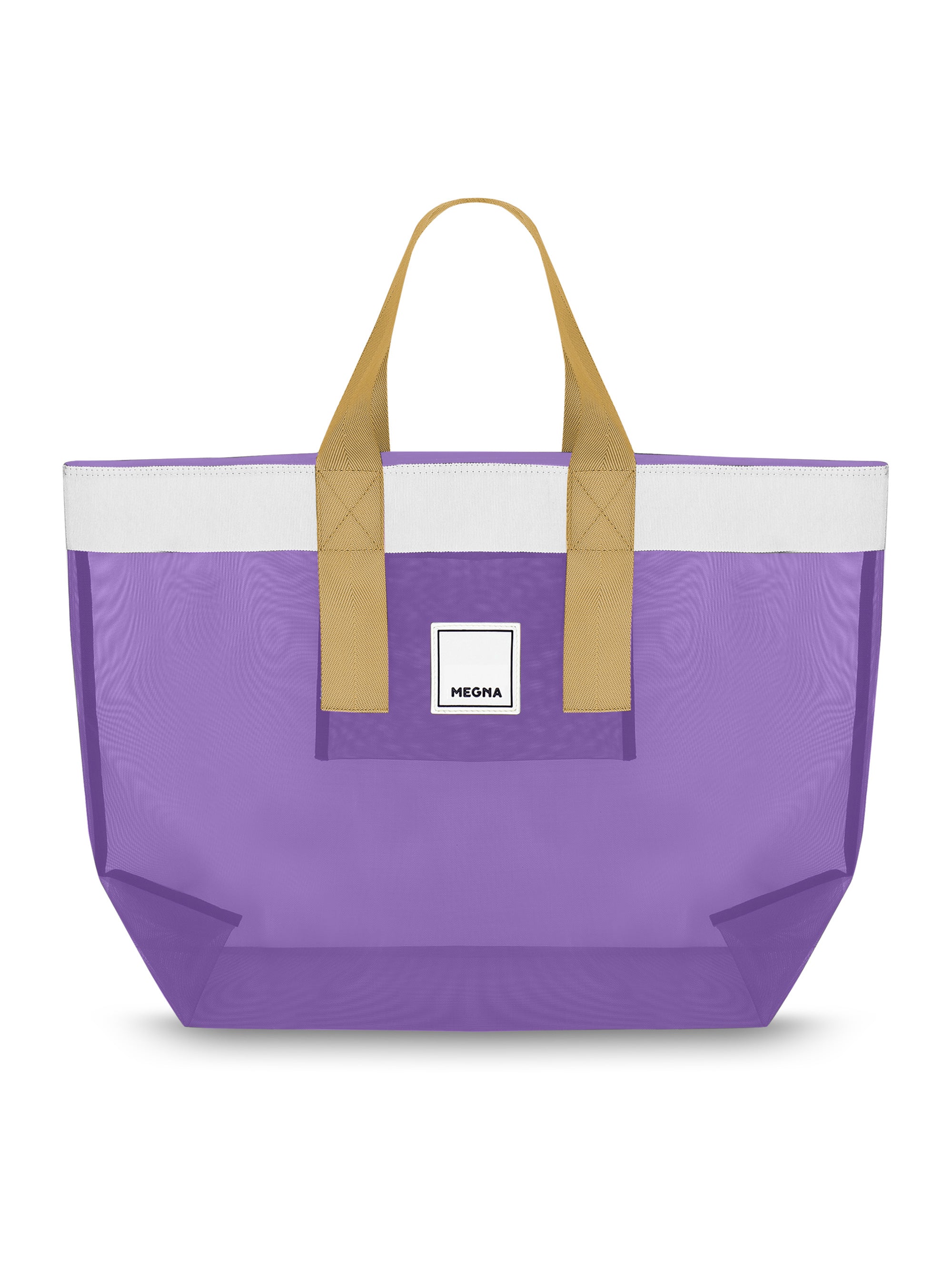 Grace Beach Bag • Horizontal • White on Purple