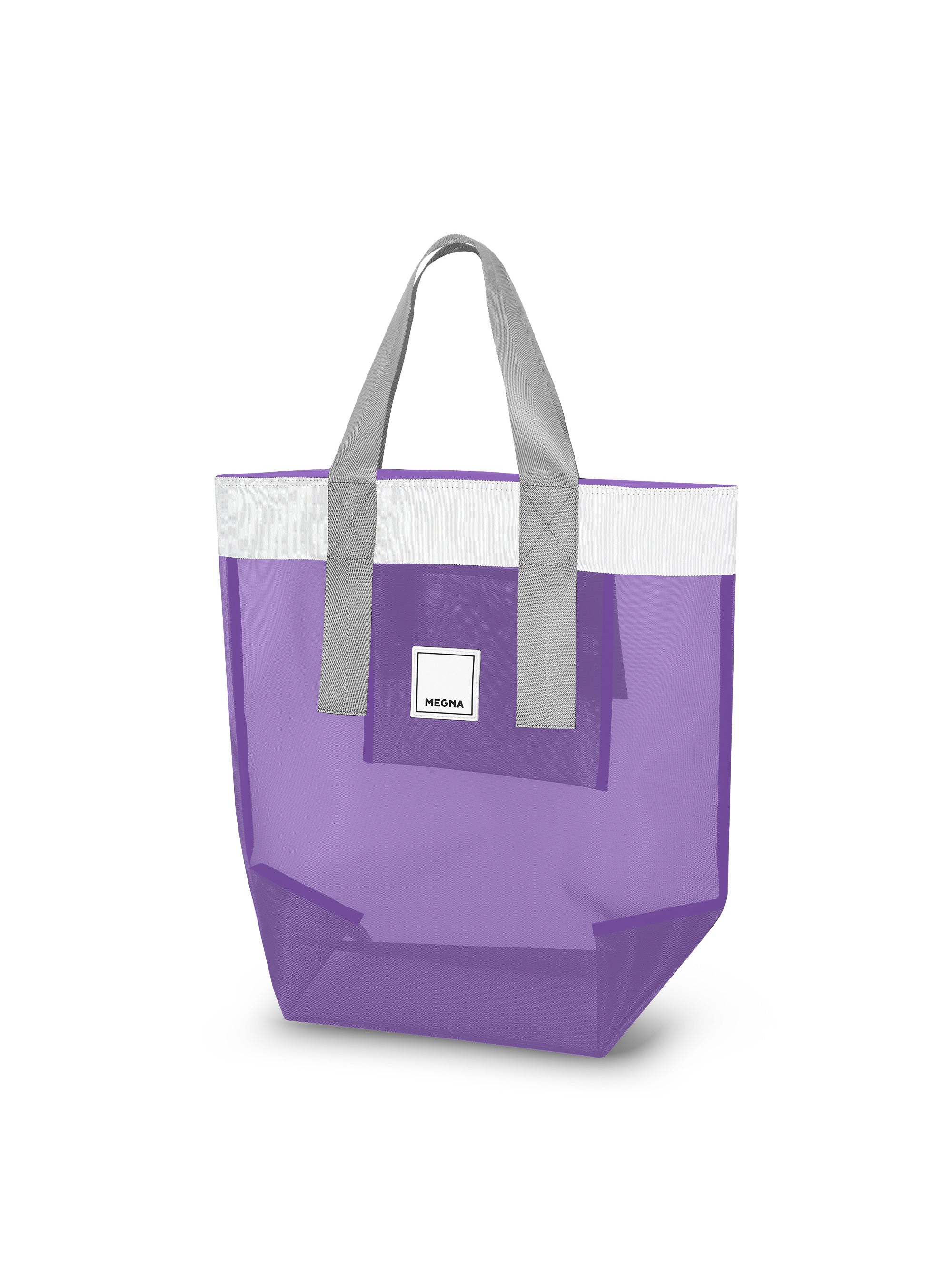Grace Beach Bag • Vertical • White on Purple