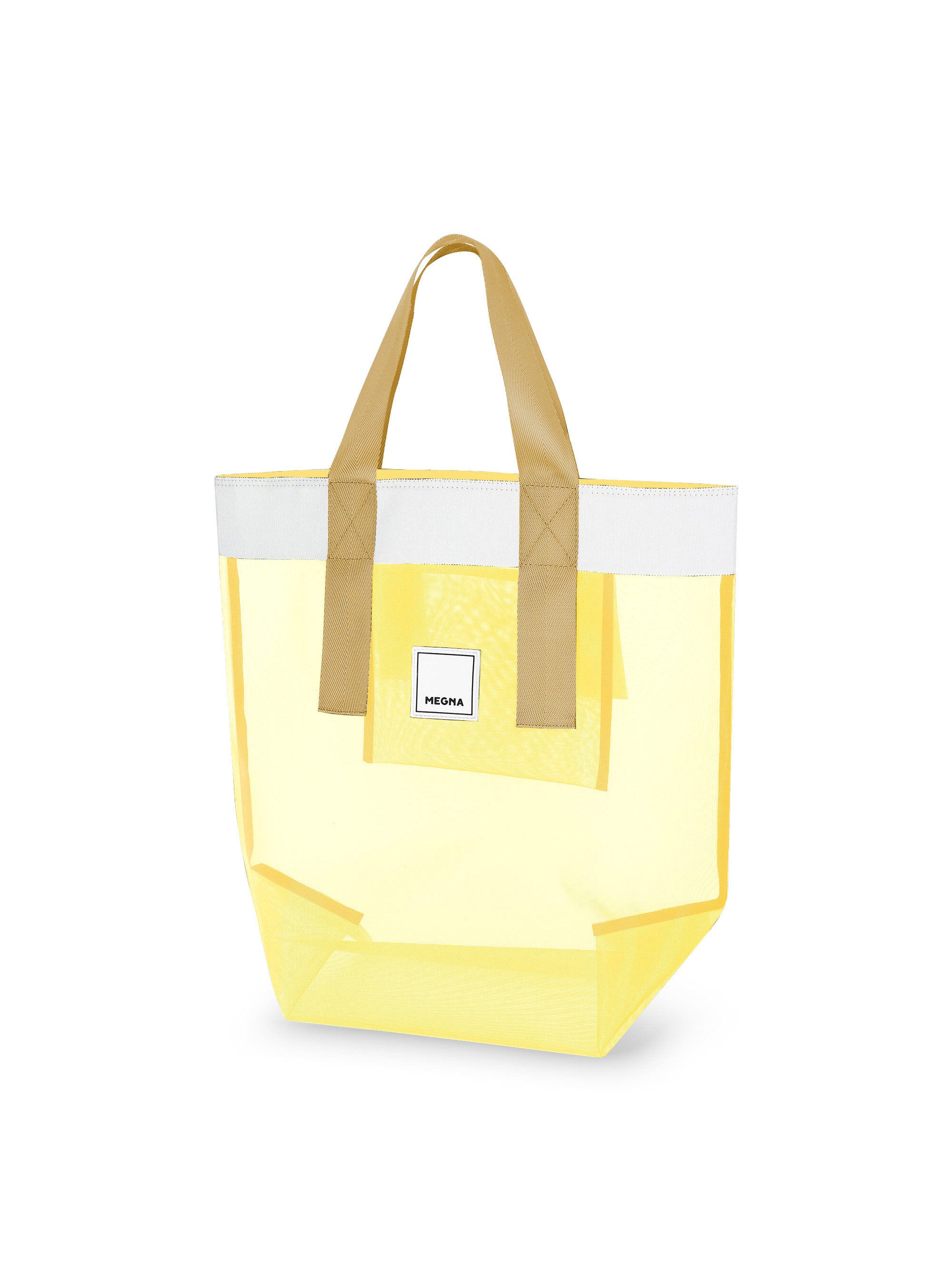 Grace Beach Bag • Vertical • White on Yellow