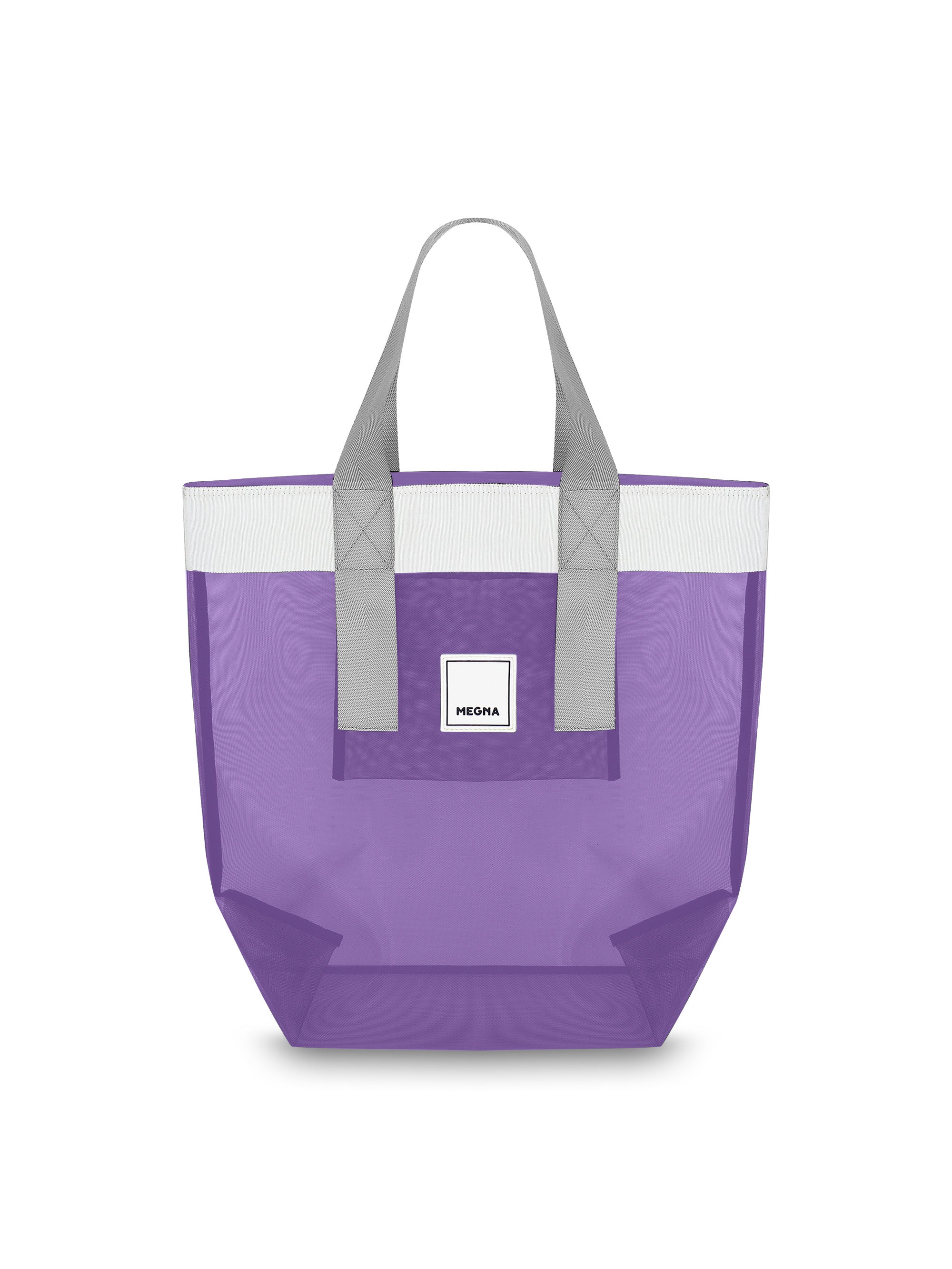 Grace Beach Bag • Vertical • White on Purple