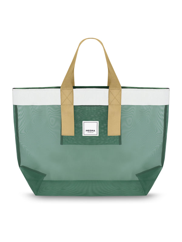 Grace Beach Bag • Horizontal • White on Green