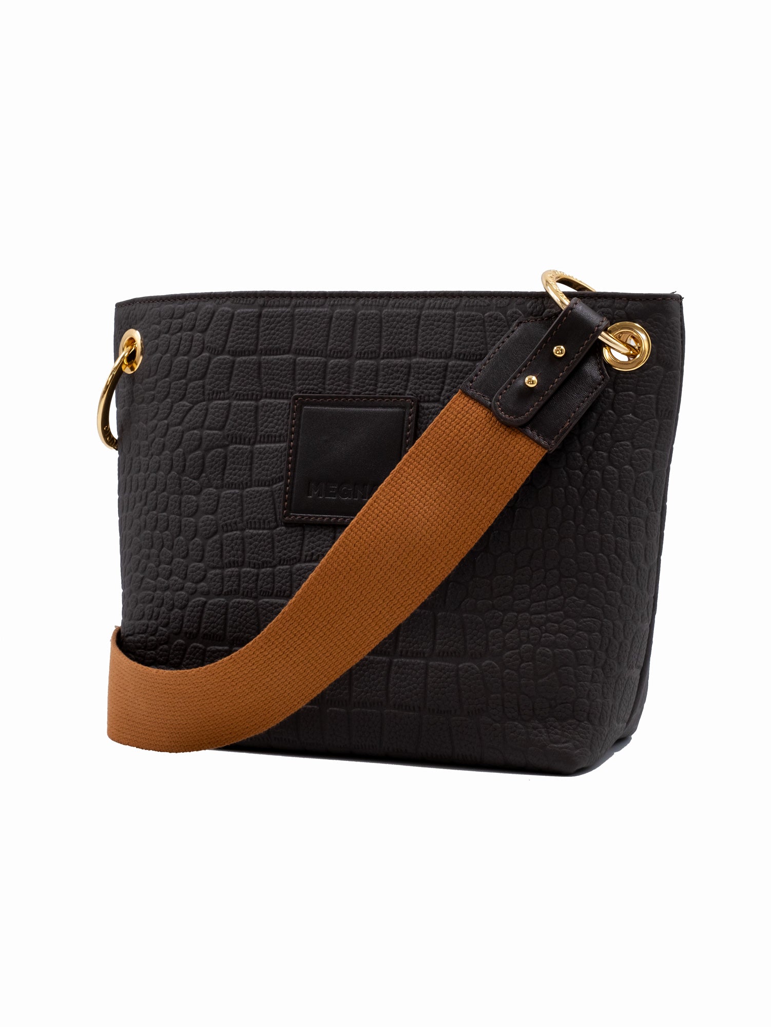 SANDRA BUCKET BAG • MINI • BROWN CROCO