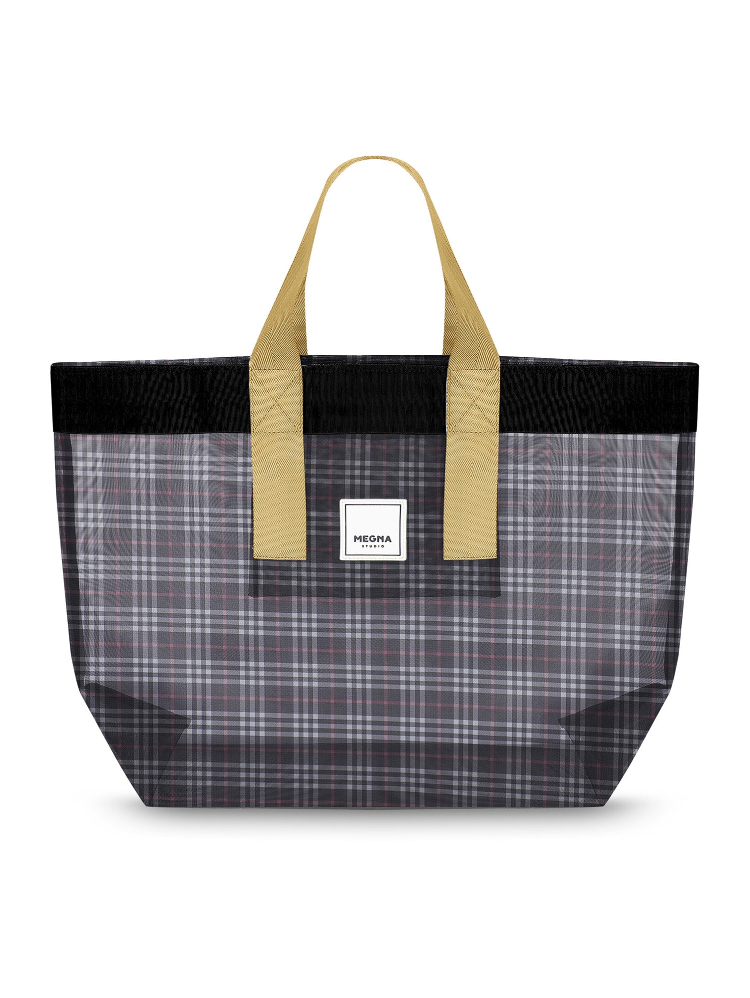 Grace Beach Bag • Horizontal • Black On Plaid