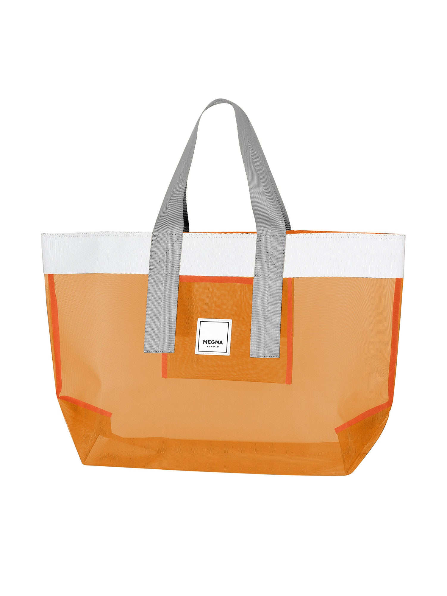 Grace Beach Bag • Horizontal • White on Orange