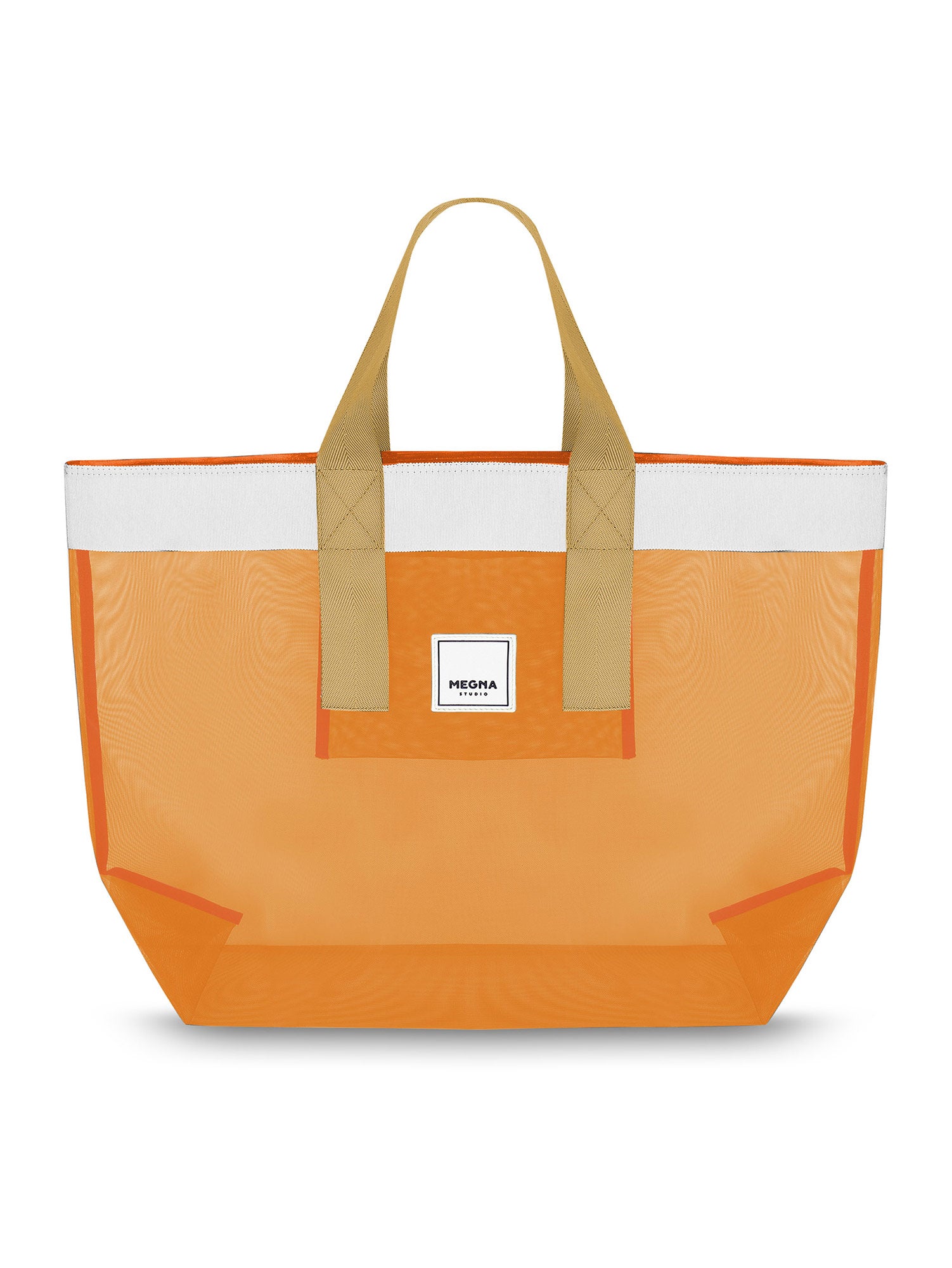 Grace Beach Bag • Horizontal • White on Orange