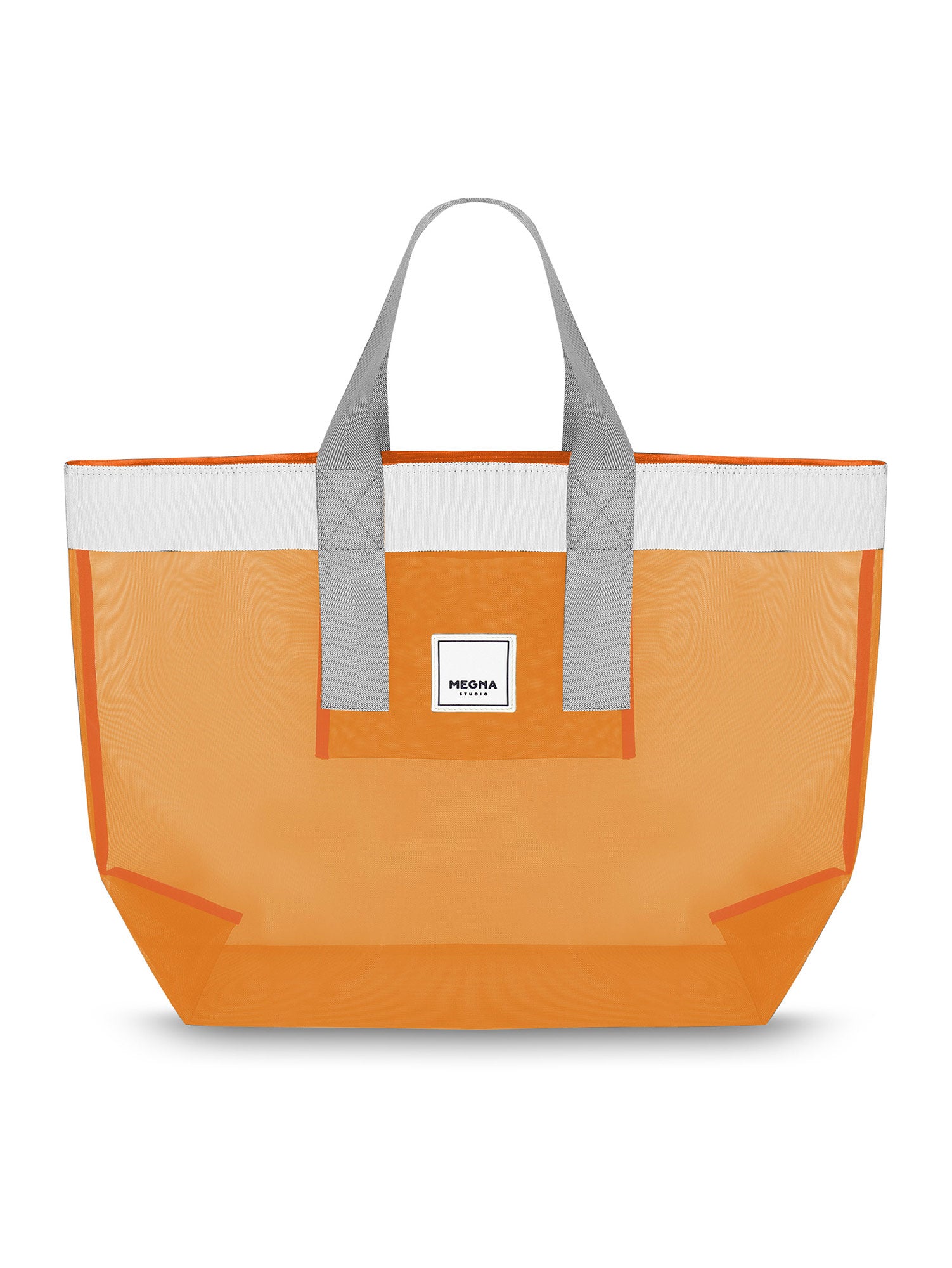 Grace Beach Bag • Horizontal • White on Orange