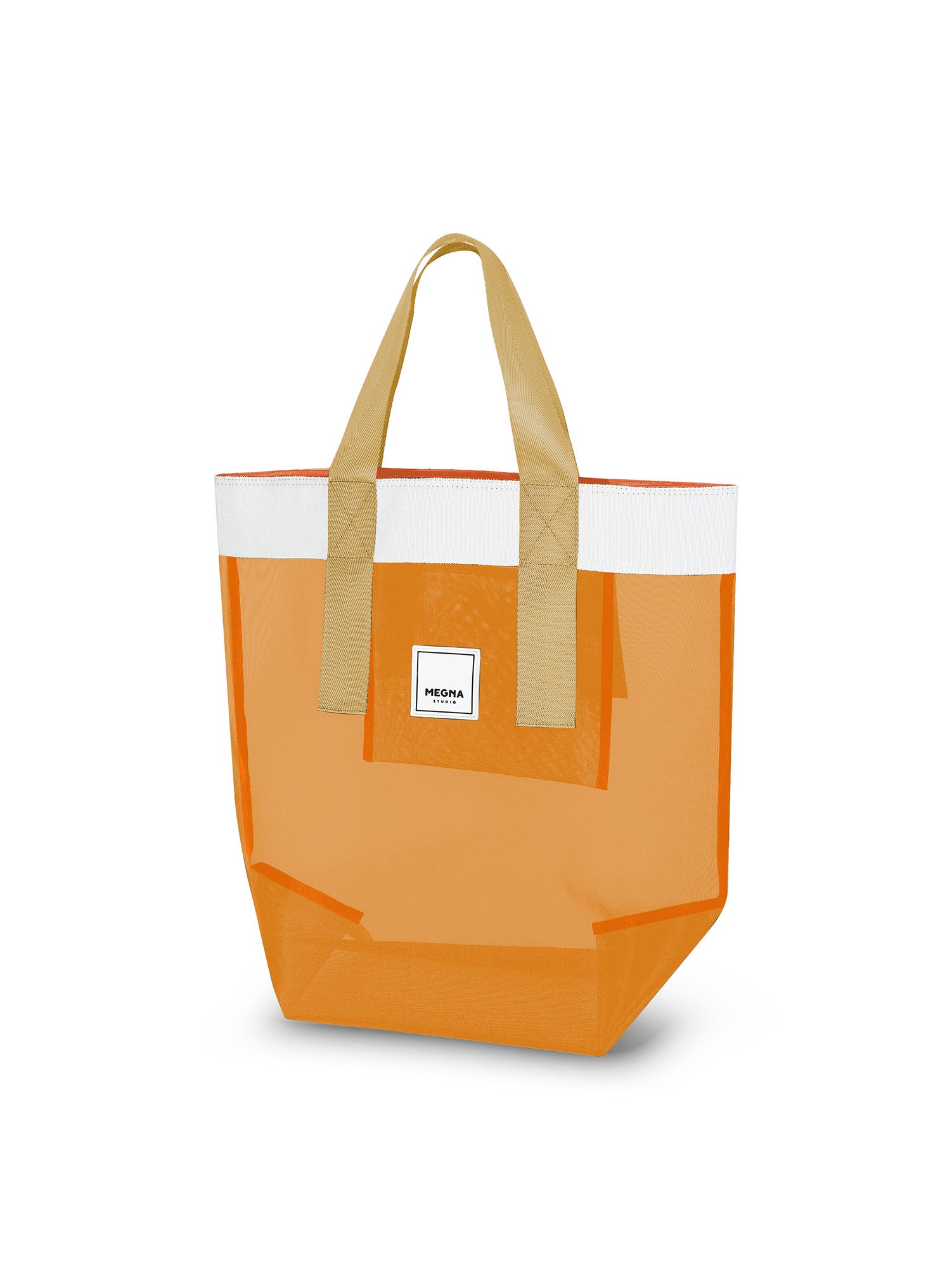Grace Beach Bag • Vertical • White on Orange