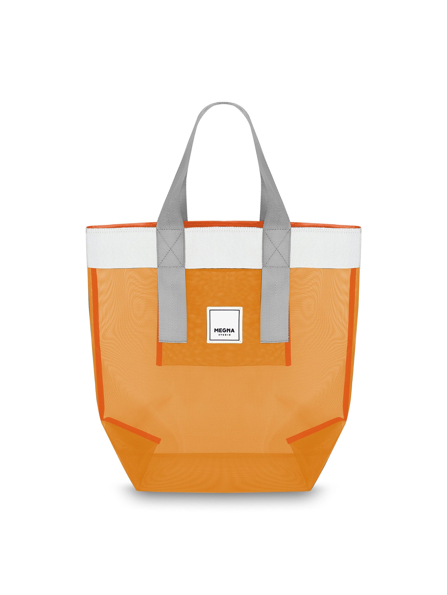 Grace Beach Bag • Vertical • White on Orange