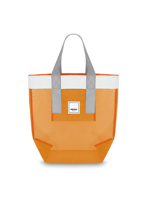 Grace Beach Bag • Vertical • White on Orange