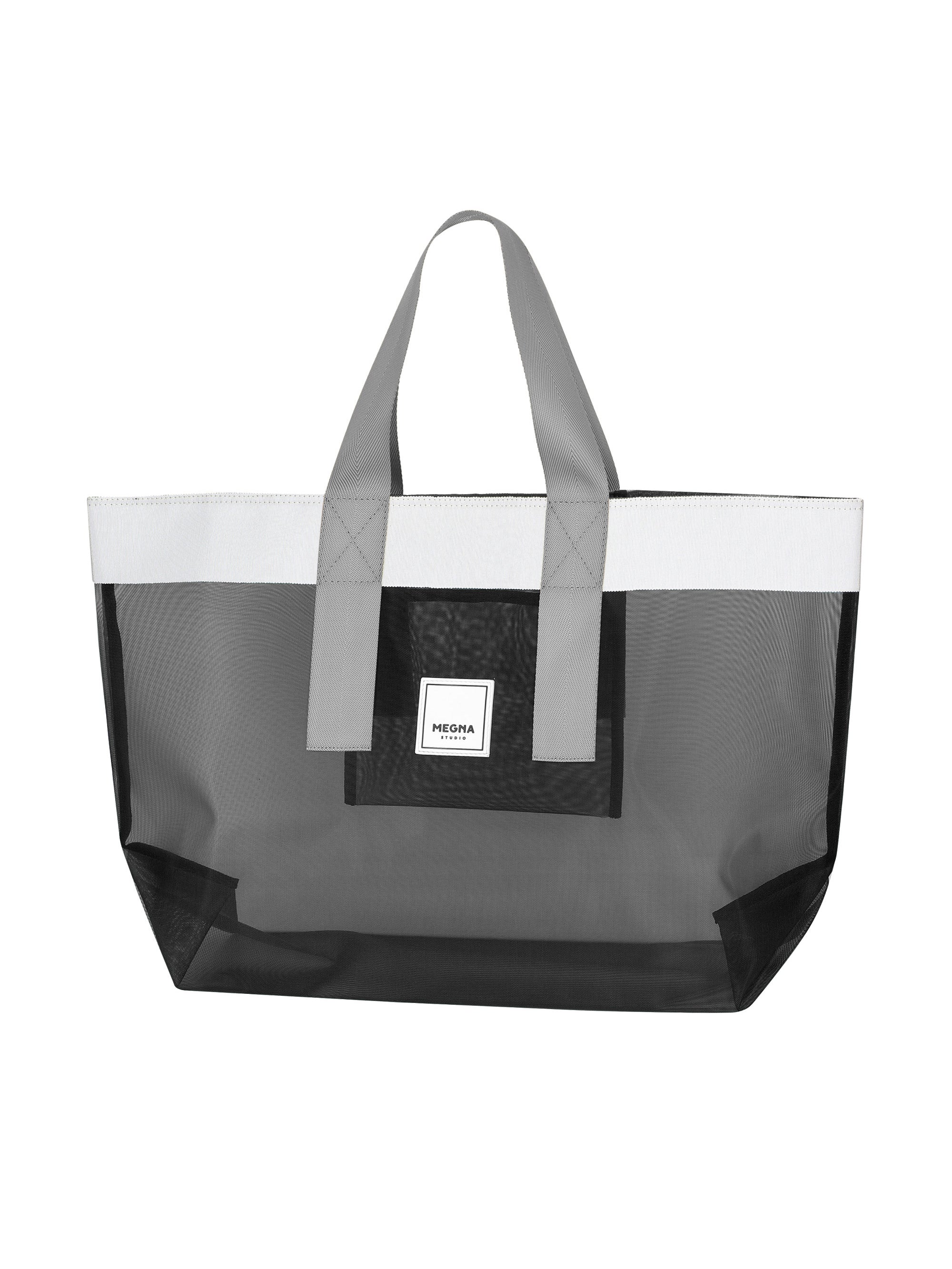 Grace Beach Bag • Horizontal • White on Black