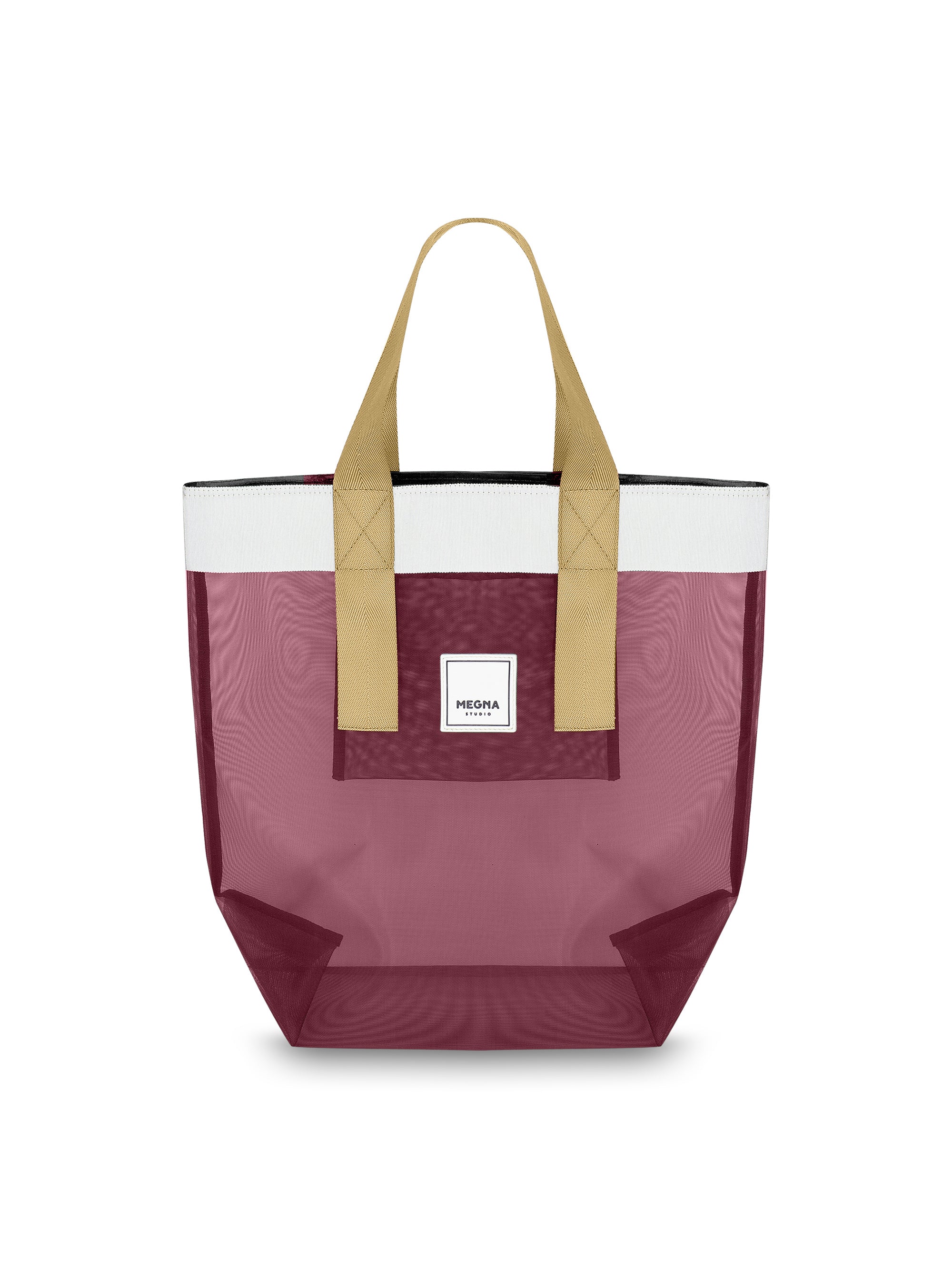 Grace Beach Bag • Vertical • White on Cherry