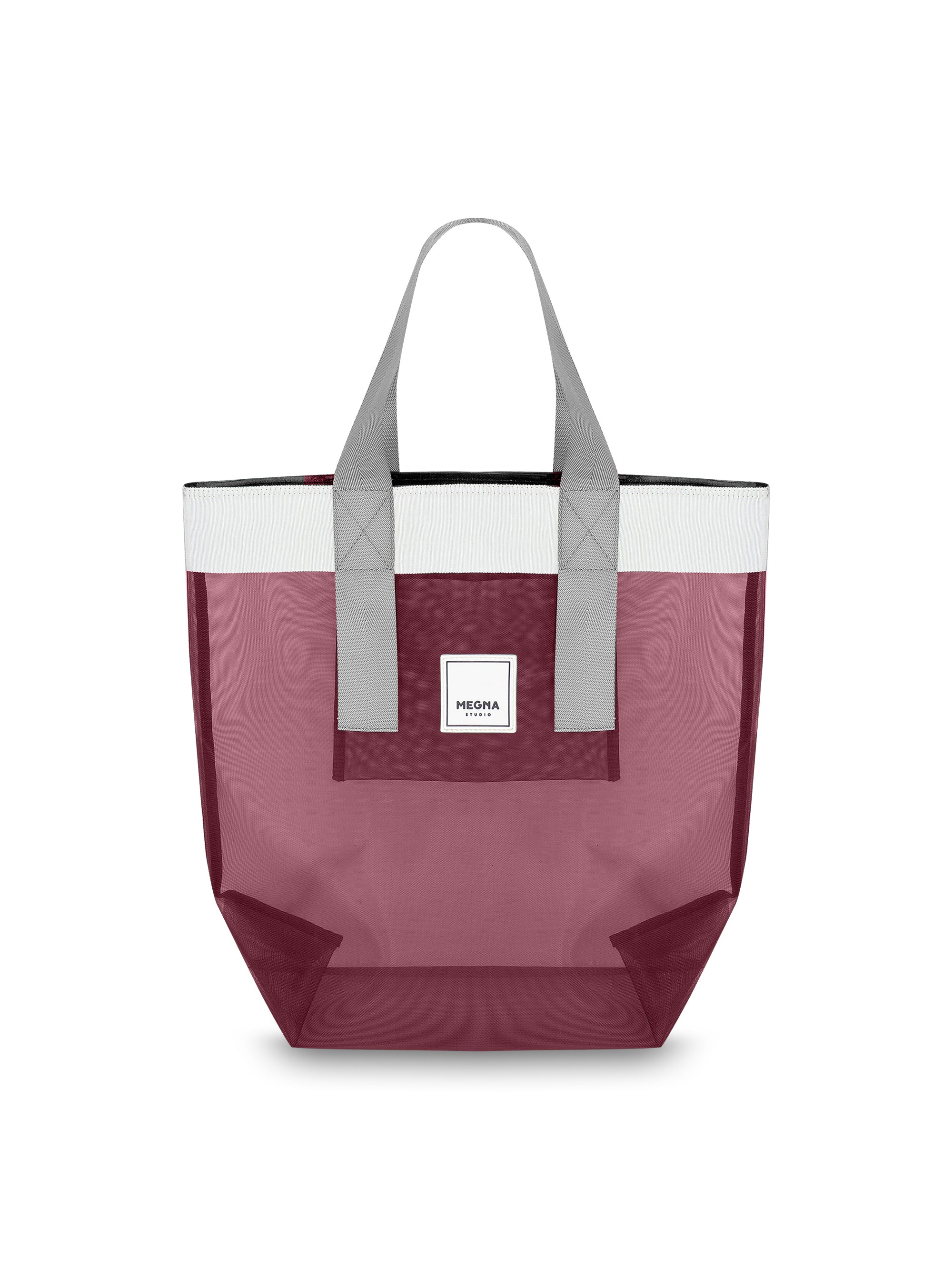 Grace Beach Bag • Vertical • White on Cherry