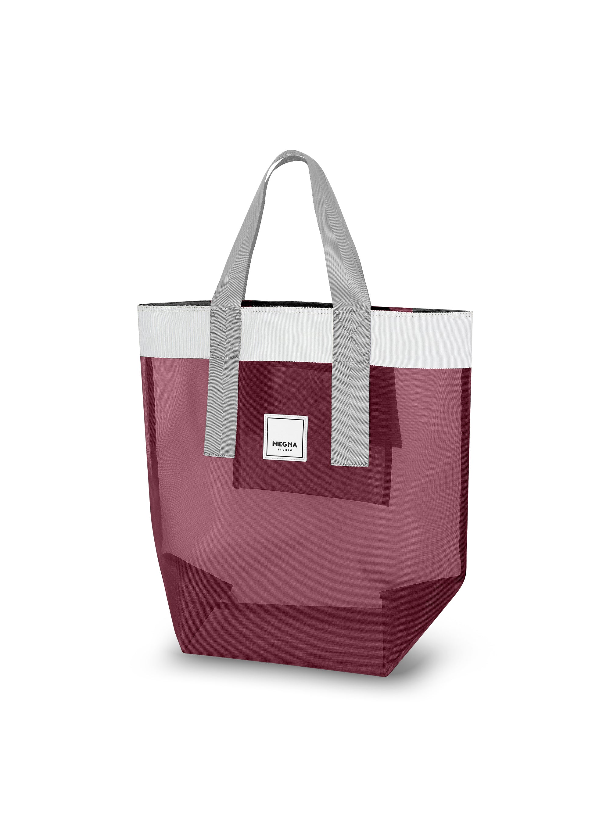 Grace Beach Bag • Vertical • White on Cherry