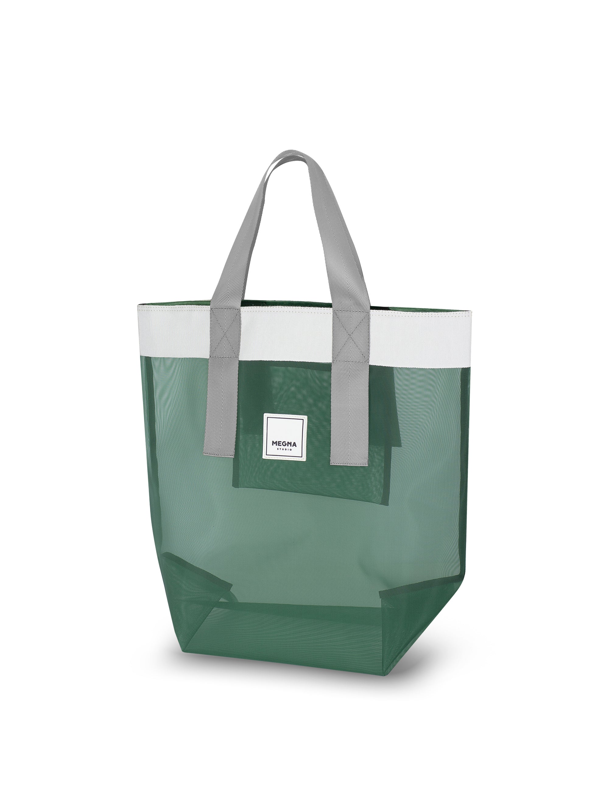 Grace Beach Bag • Vertical • White on Green