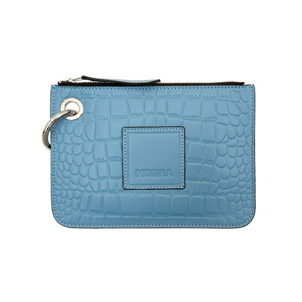 Nina Zip Pouch • Blue Croco