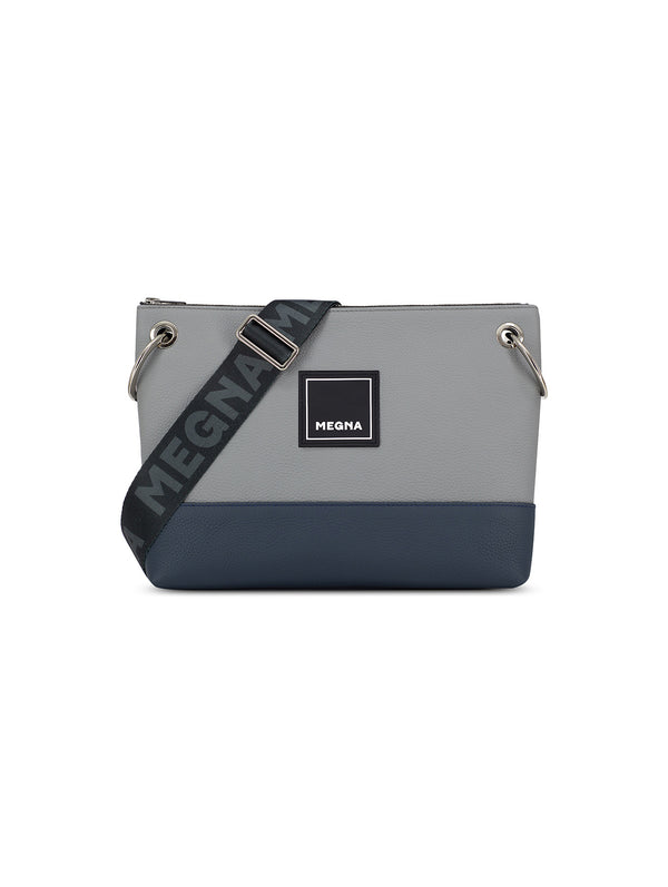 YOKO BAG • LEATHER BLUE & GREY