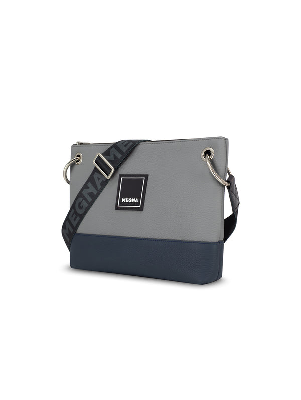 YOKO BAG • LEATHER BLUE & GREY