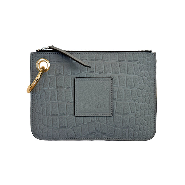 Nina Zip Pouch • Grey Croco