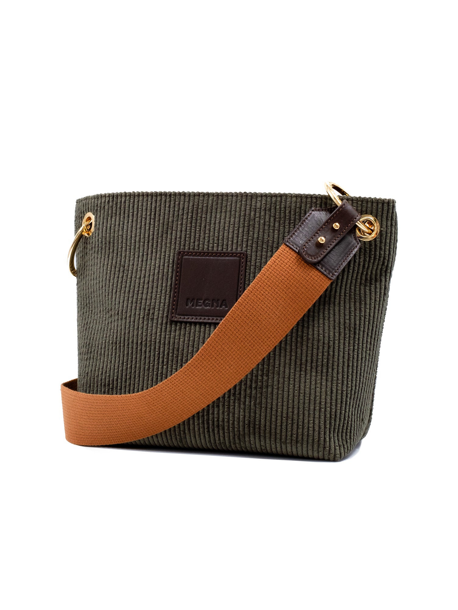 SANDRA BUCKET BAG • MINI • PINE GREEN CORDUROY