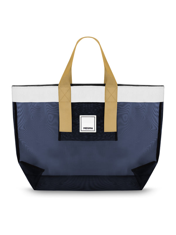Grace Beach Bag • Horizontal • White on Blue
