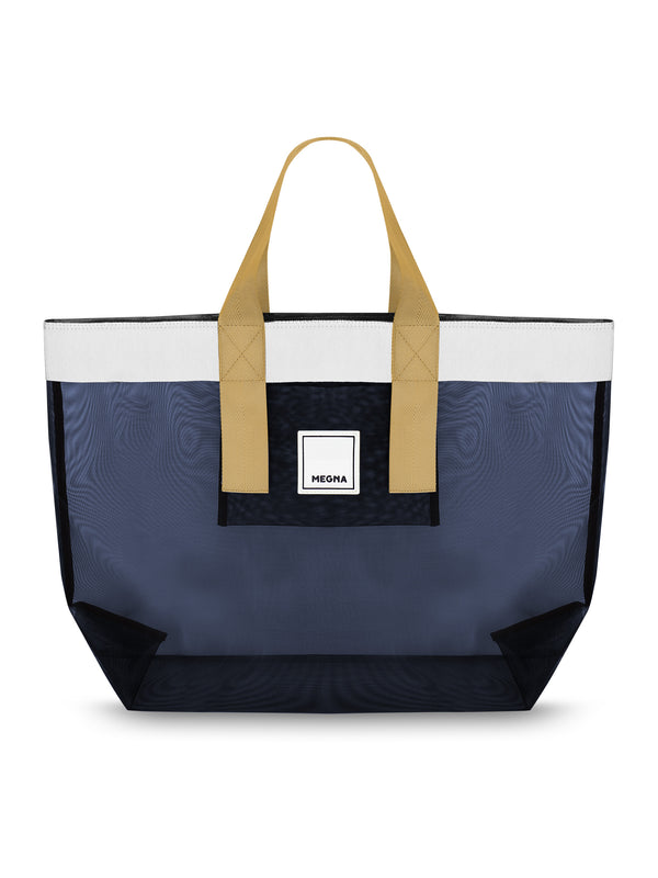 Grace Beach Bag • Horizontal • White on Blue