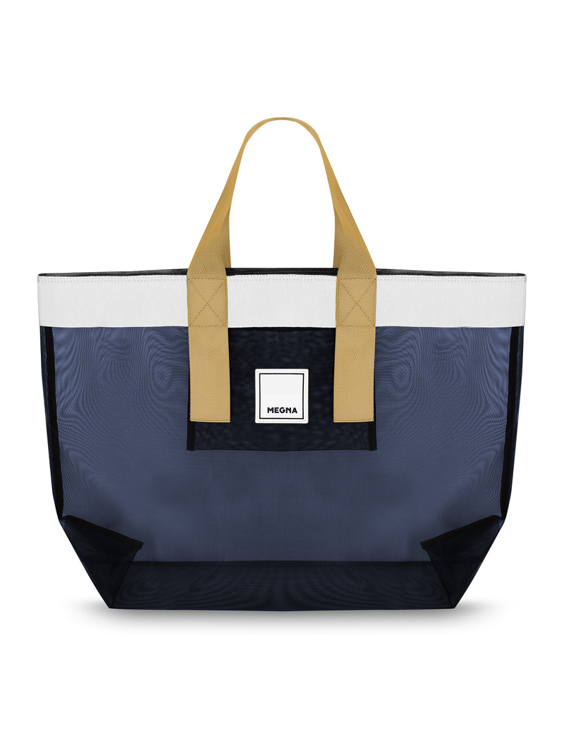 Grace Beach Bag • Horizontal • White on Blue