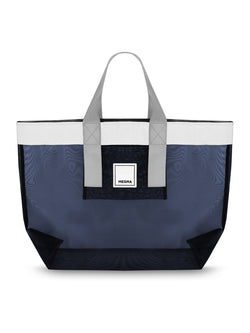 Grace Beach Bag • Horizontal • White on Blue