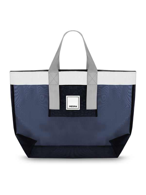 Grace Beach Bag • Horizontal • White on Blue
