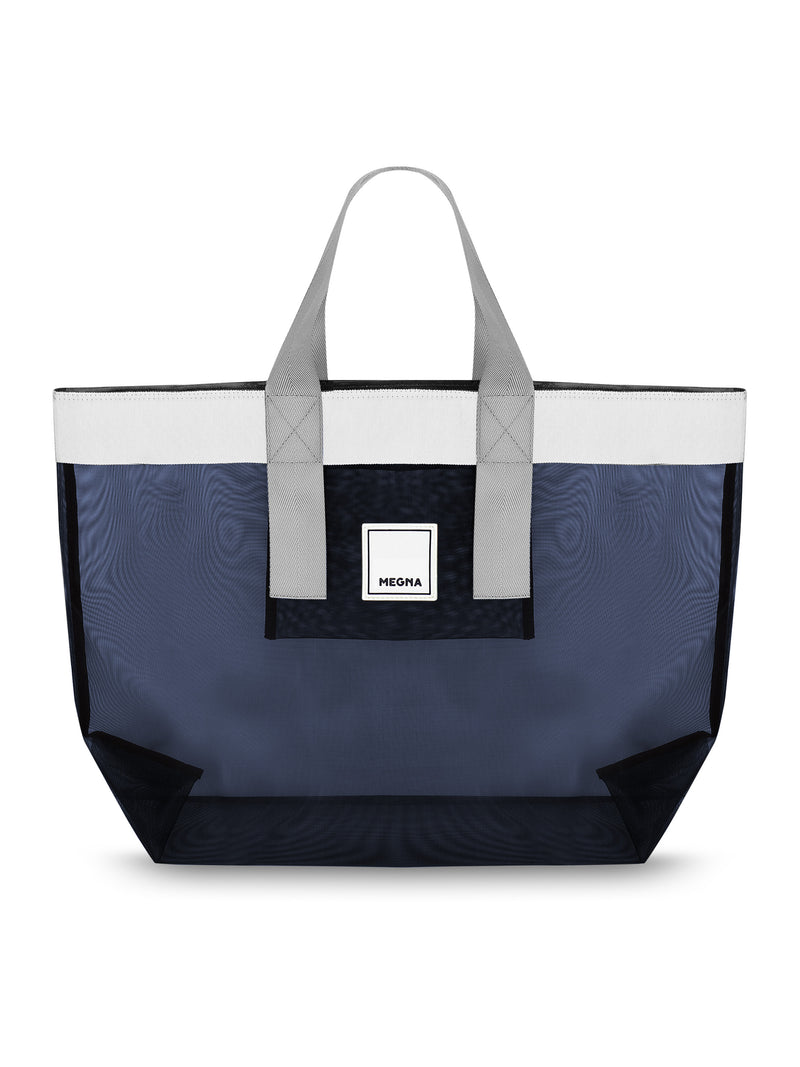 Grace Beach Bag • Horizontal • White on Blue