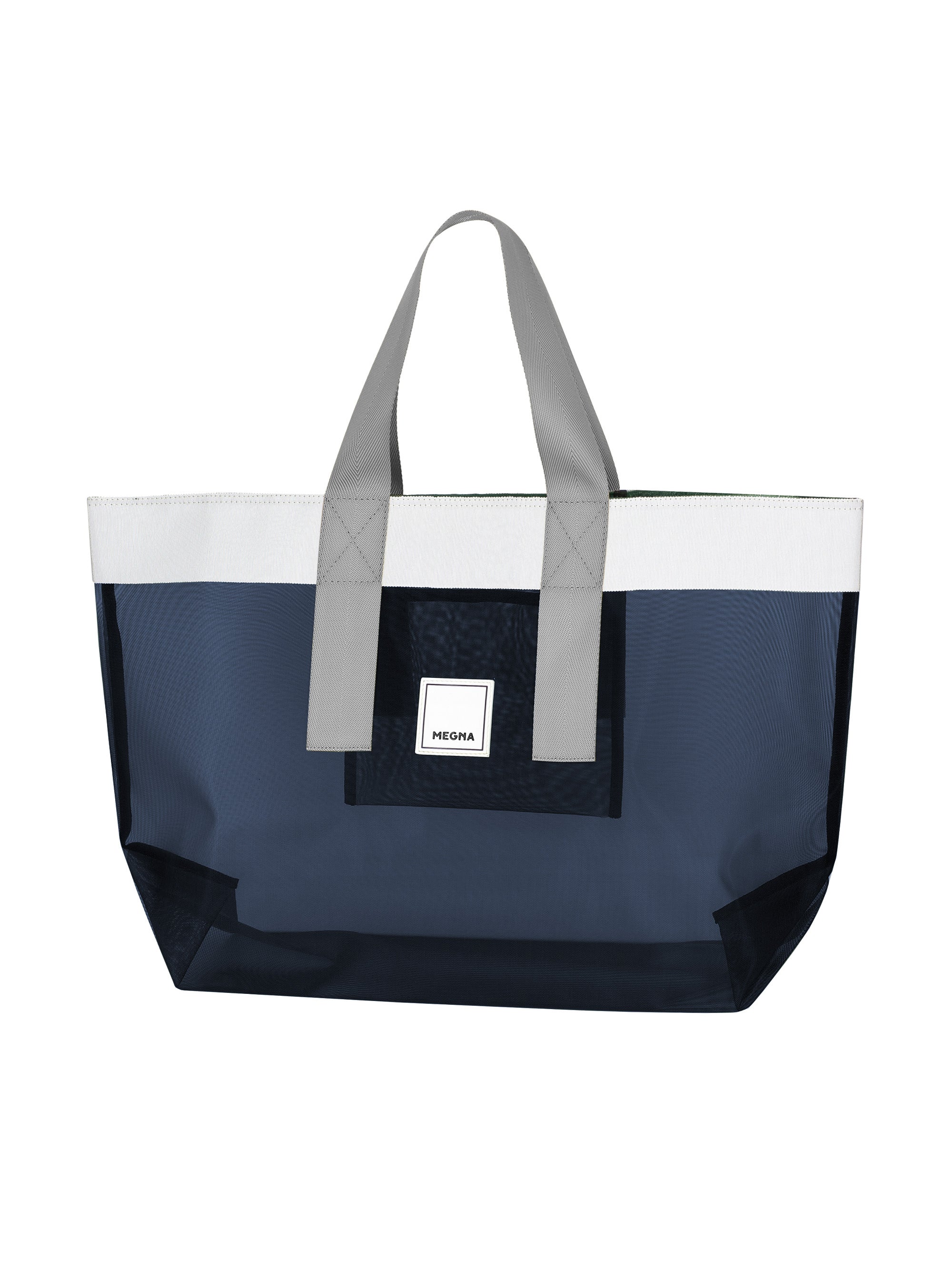 Grace Beach Bag • Horizontal • White on Blue