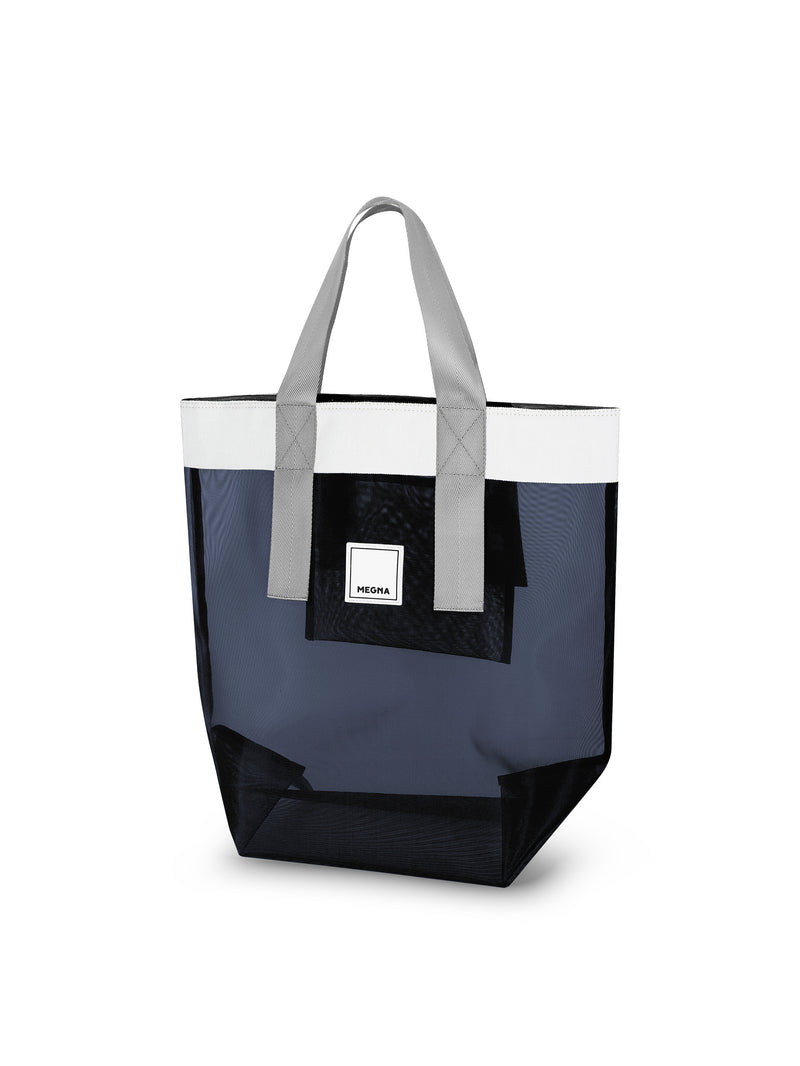 Grace Beach Bag • Vertical • White on Blue