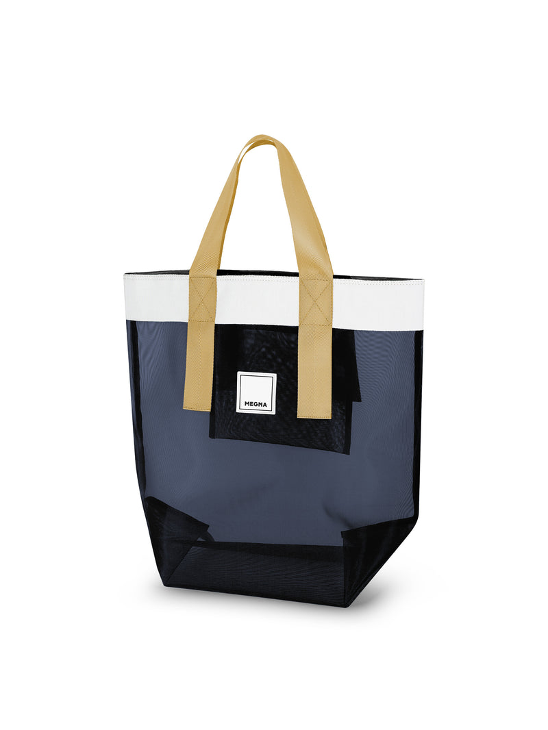 Grace Beach Bag • Vertical • White on Blue