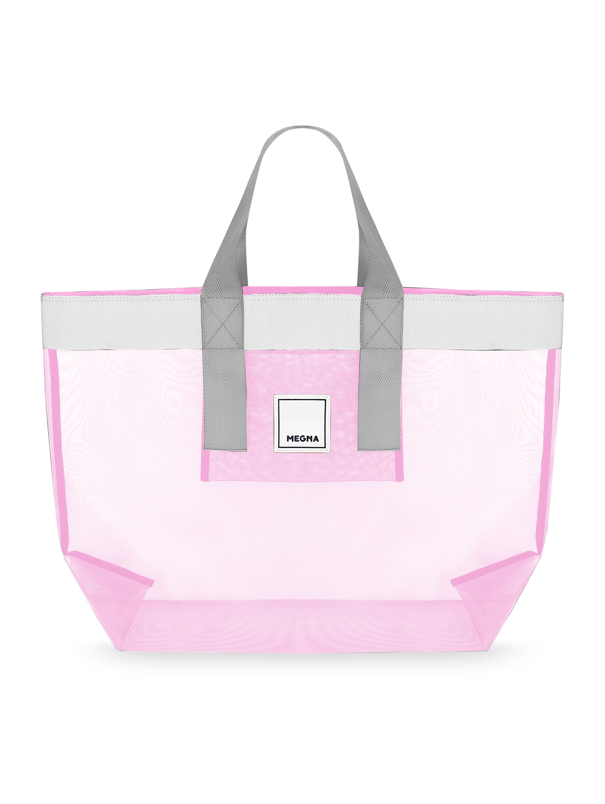 Grace Beach Bag • Horizontal • White on Pink