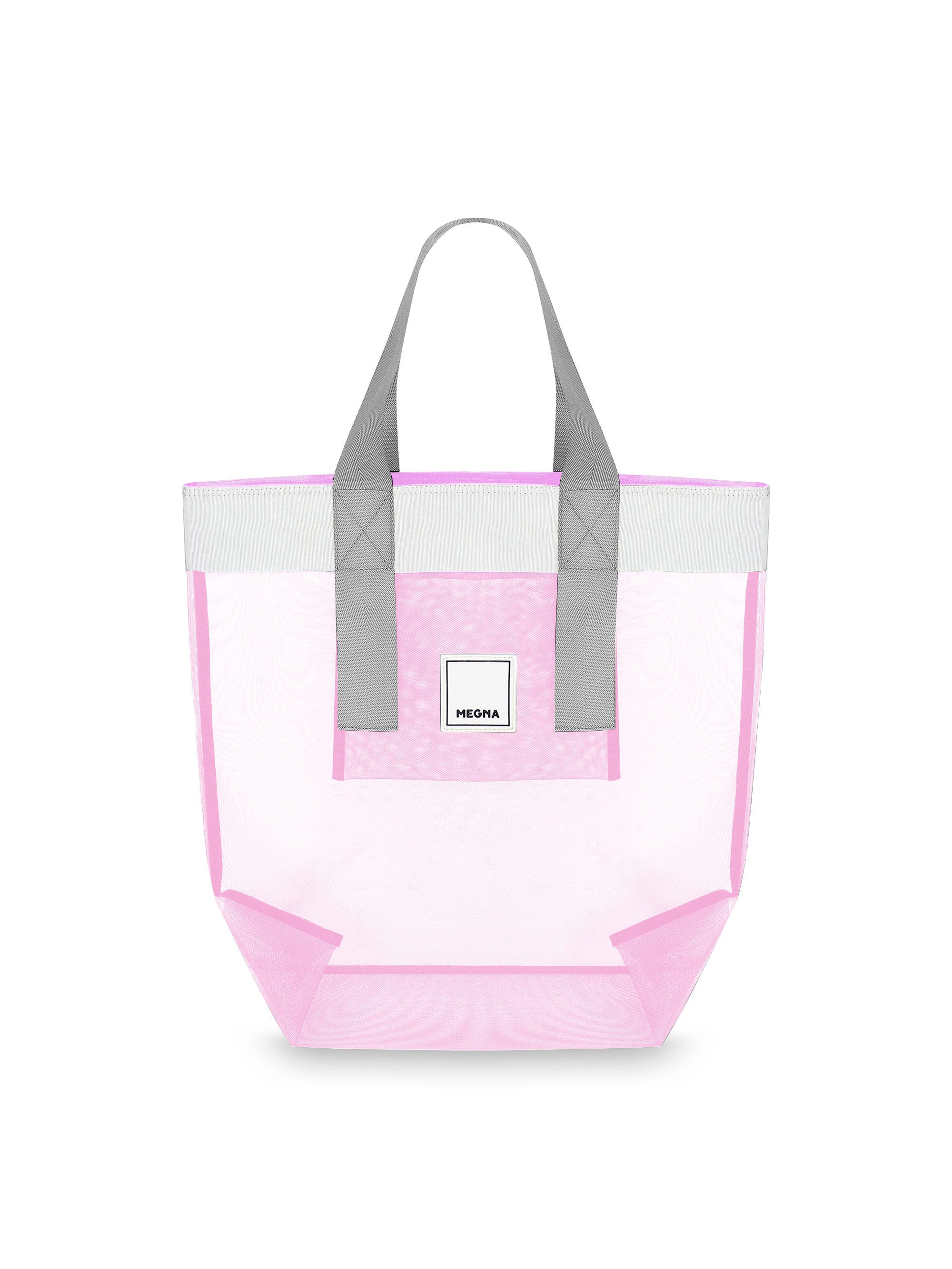 Grace Beach Bag • Vertical • White on Pink