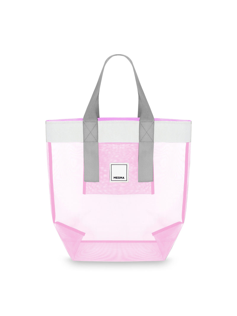 Grace Beach Bag • Vertical • White on Pink