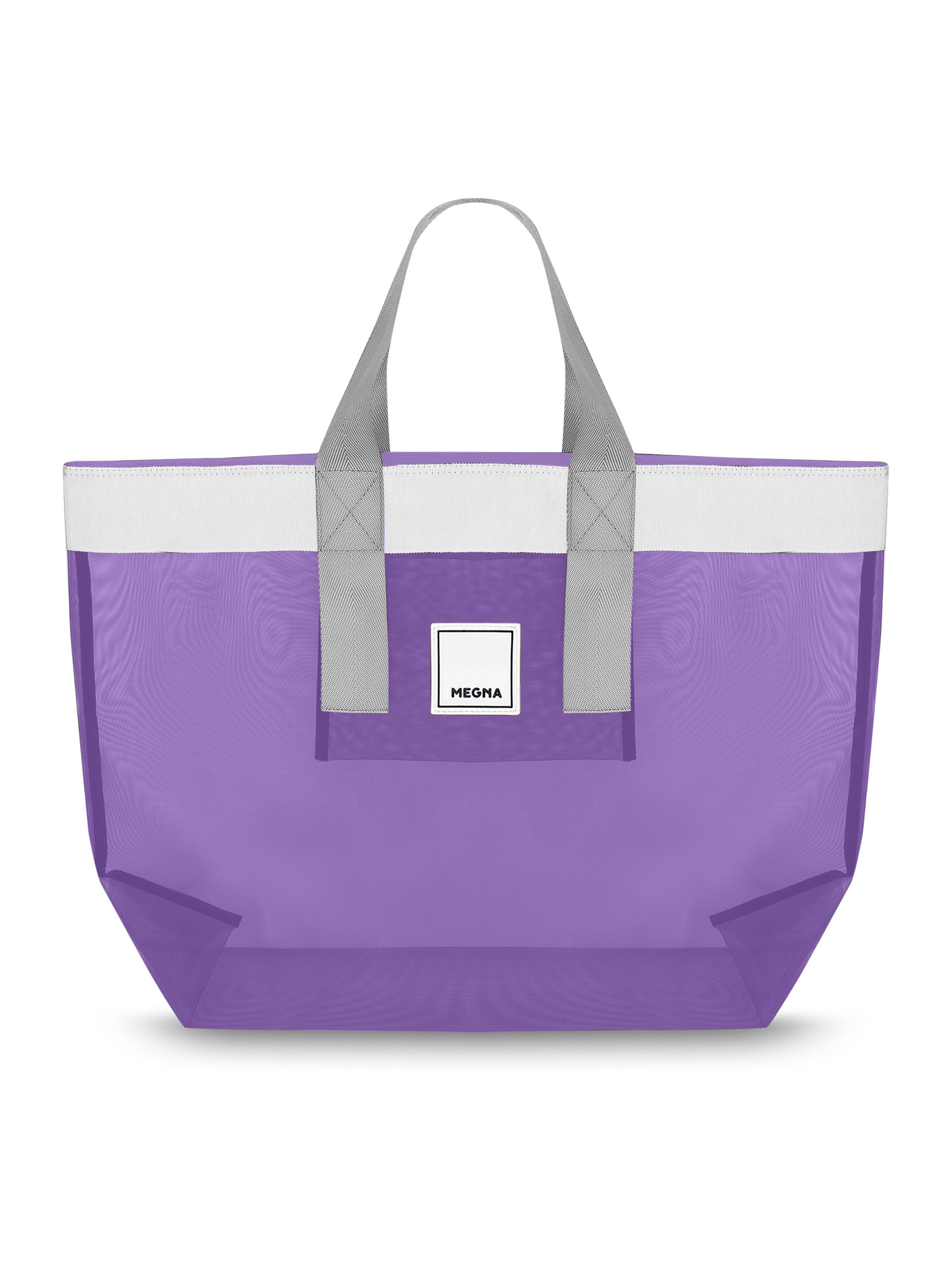 Grace Beach Bag • Horizontal • White on Purple