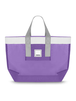 Grace Beach Bag • Horizontal • White on Purple