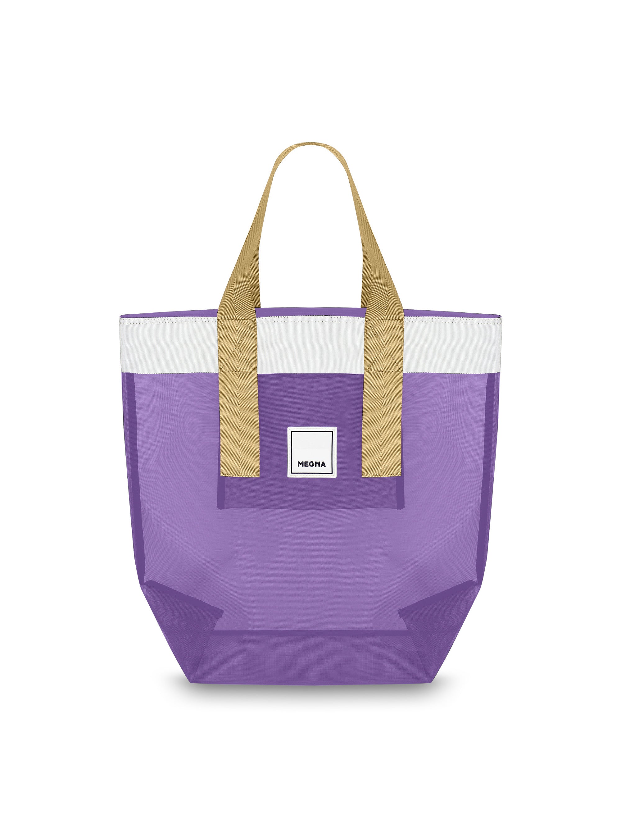 Grace Beach Bag • Vertical • White on Purple