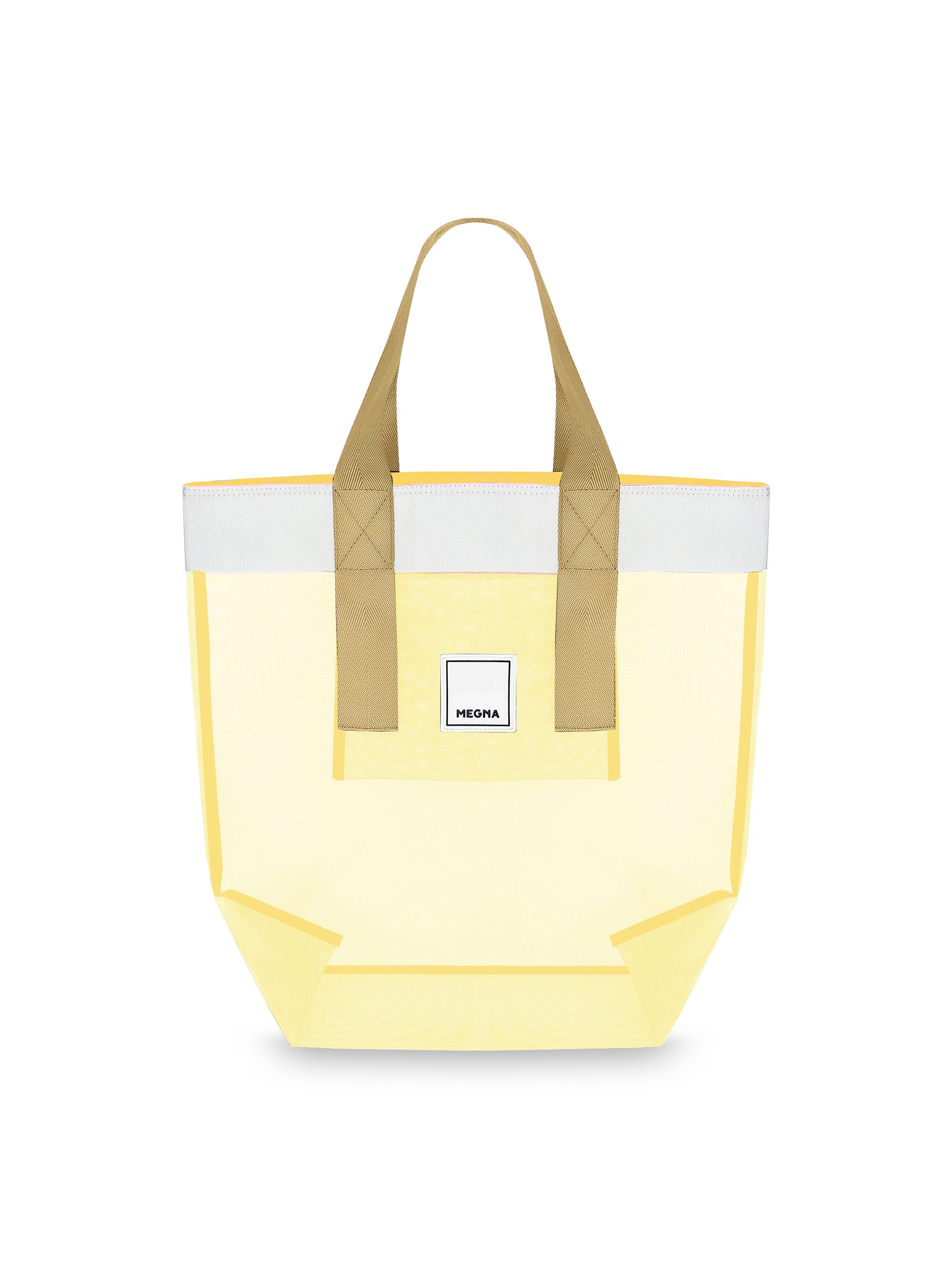 Grace Beach Bag • Vertical • White on Yellow