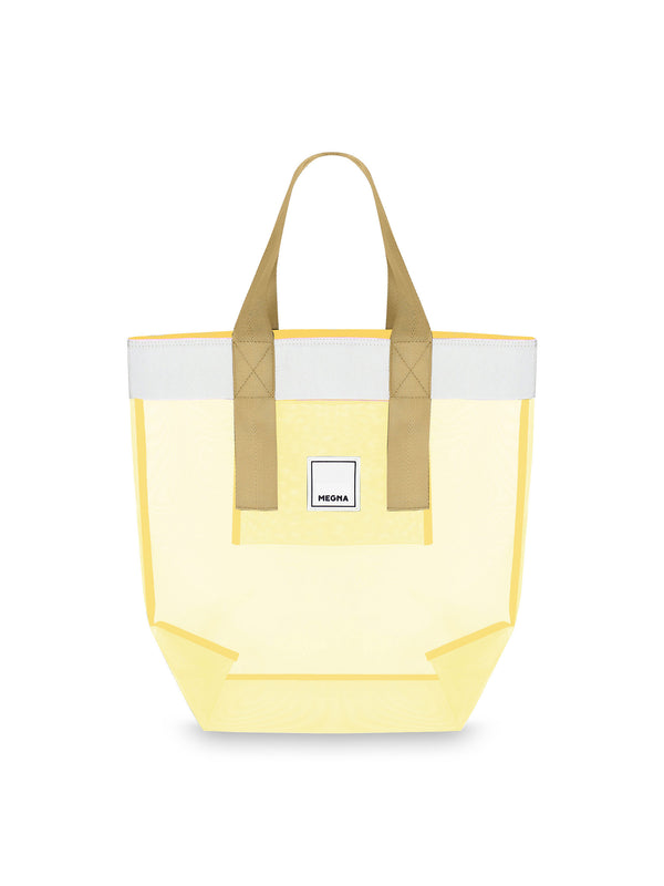 Grace Beach Bag • Vertical • White on Yellow