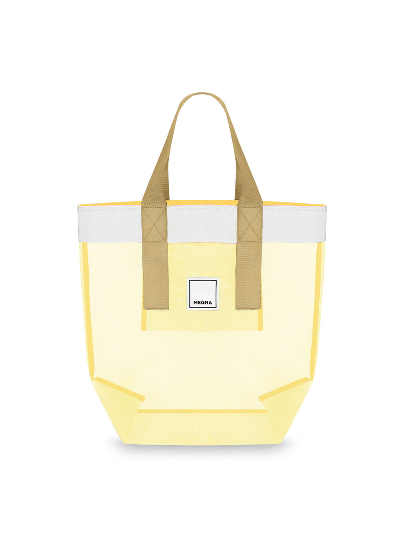 Grace Beach Bag • Vertical • White on Yellow