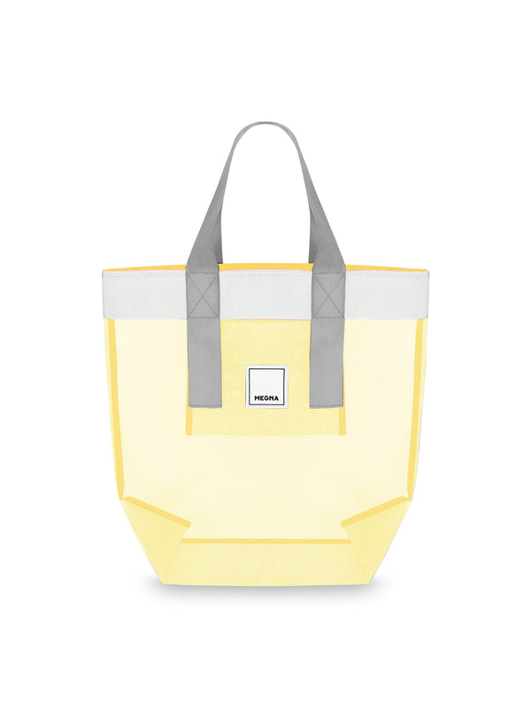 Grace Beach Bag • Vertical • White on Yellow