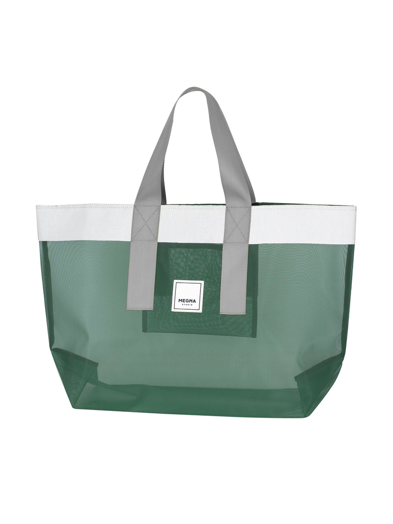 Grace Beach Bag • Horizontal • White on Green
