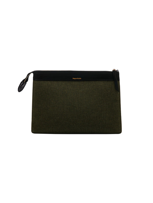 Luna Clutch • Medium • Green Canvas