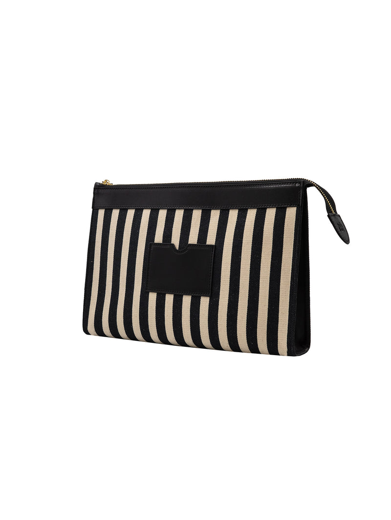 Luna Clutch • Medium • Striped Canvas