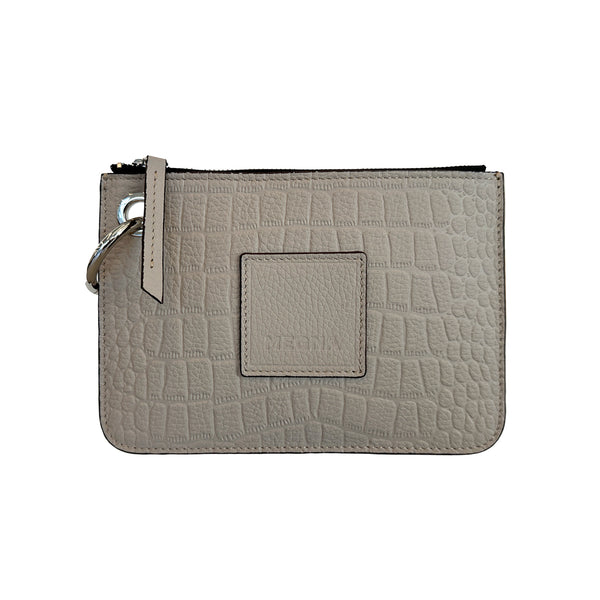 Nina Zip Pouch • Mink Croco