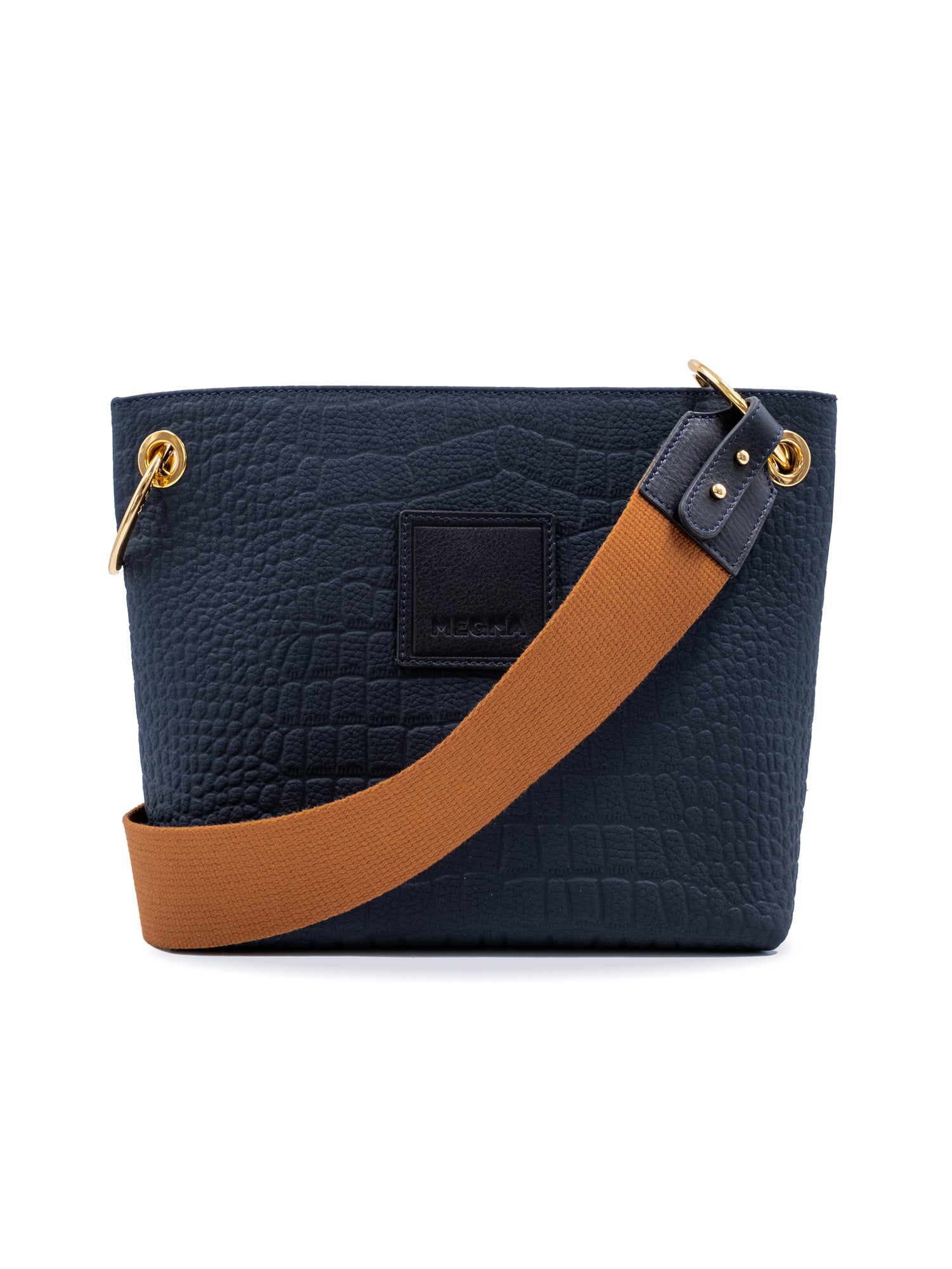 SANDRA BUCKET BAG • MINI • NAVY CROCO