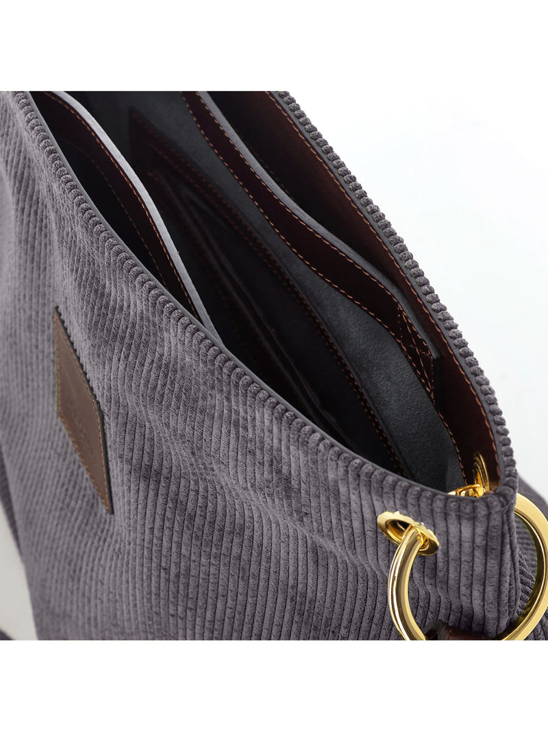 SANDRA BUCKET BAG • LARGE • ANTHRACITE CORDUROY